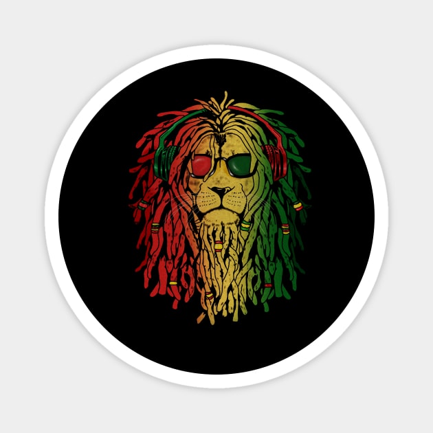 Rasta lion, African Style, Rastafarian, Jamaica Magnet by logiamerch